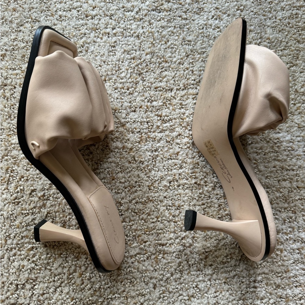 Circus by Sam Edelman Cream Heeled Mules with Ruched Design - Picture 5 of 7